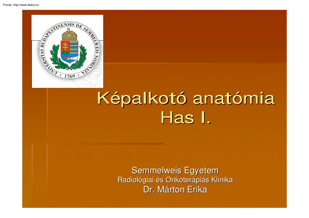 Dr. Márton Erika - Képalkotó anatómia, Has I