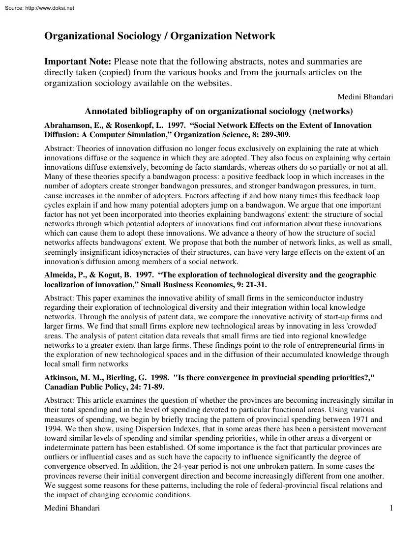 Medini Bhandari - Organizational Sociology and Organization Network