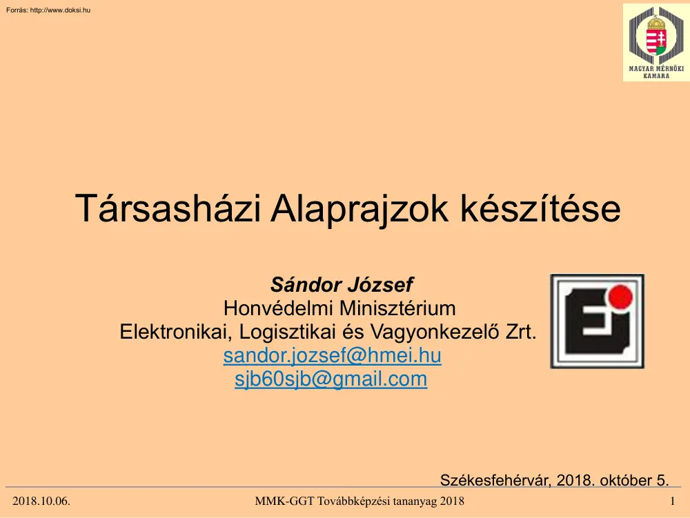 Sándor József - Társasházi alaprajzok készítése