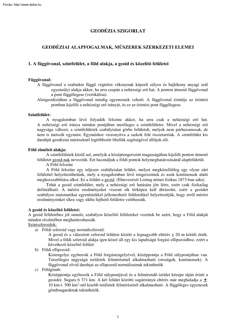 Geodézia szigorlati tételek, 2002