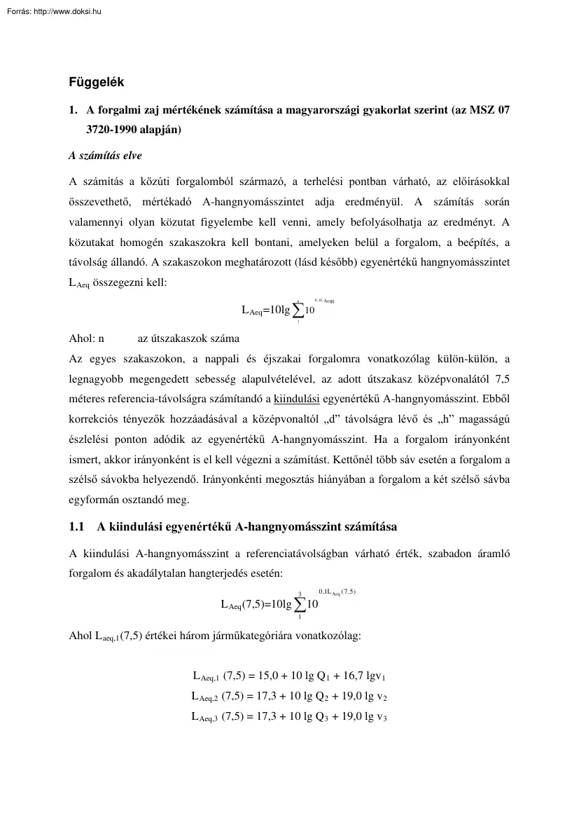 Úttervezés függelék 2