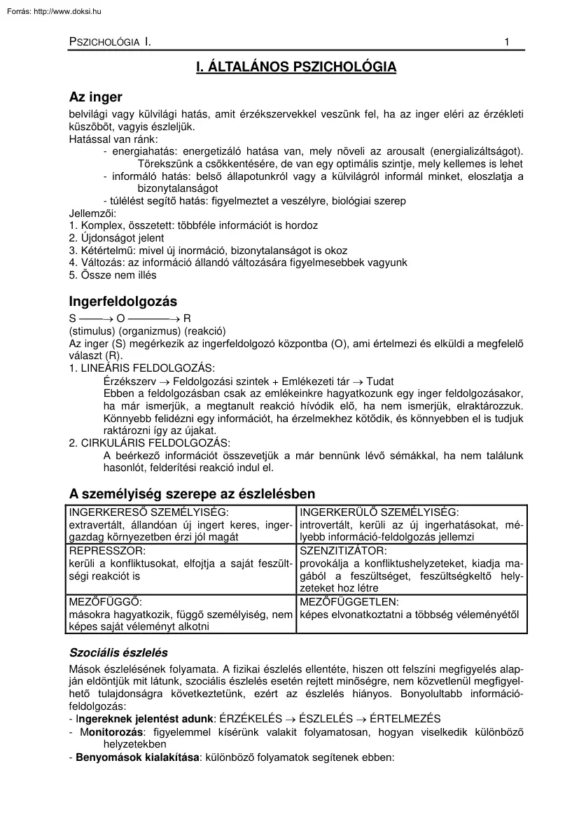 Általános pszichológia