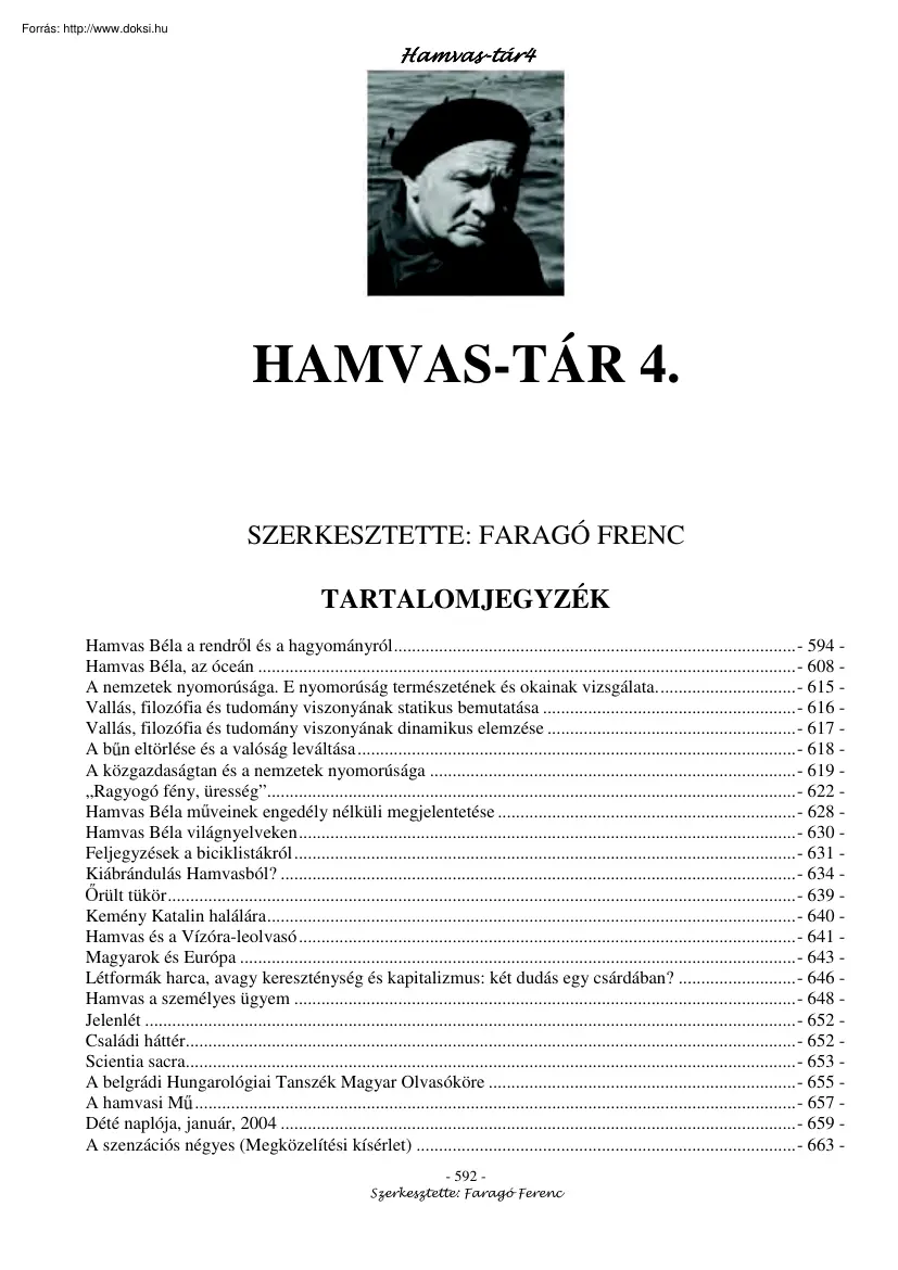 Faragó Ferenc - Hamvas tár 4