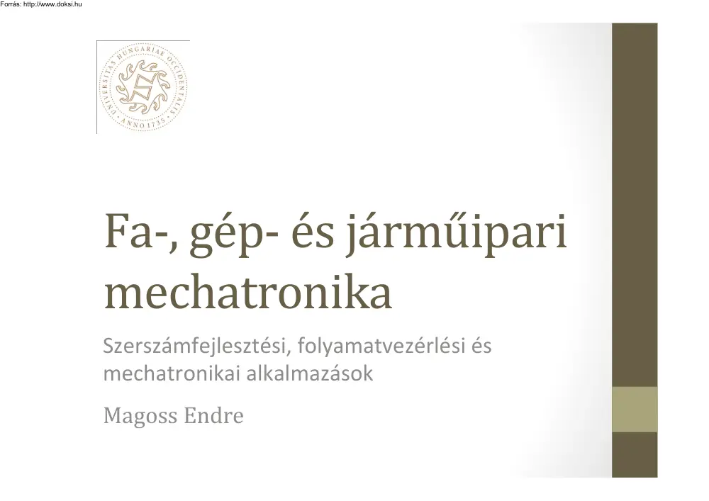 Magoss Endre - Fa-, gép- és járműipari mechatronika