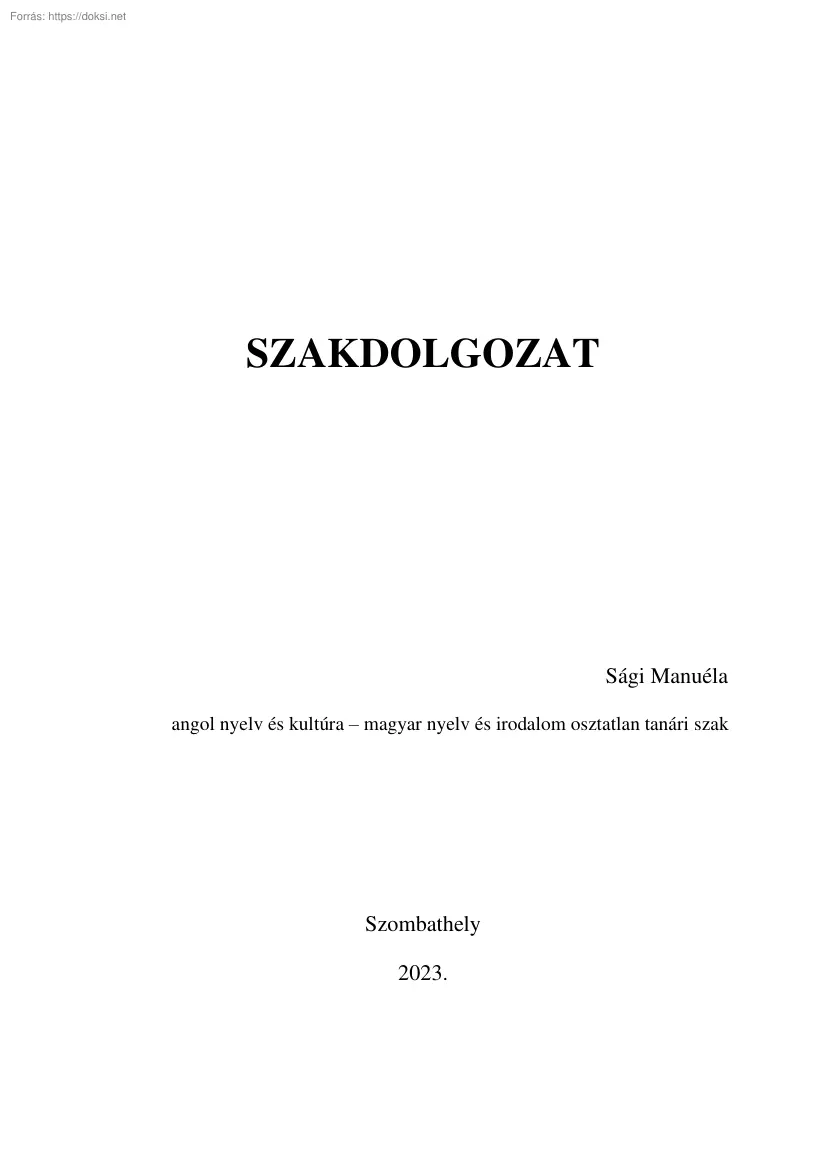 Sági Manuéla - Helynév-szociológiai vizsgálatok Ikerváron