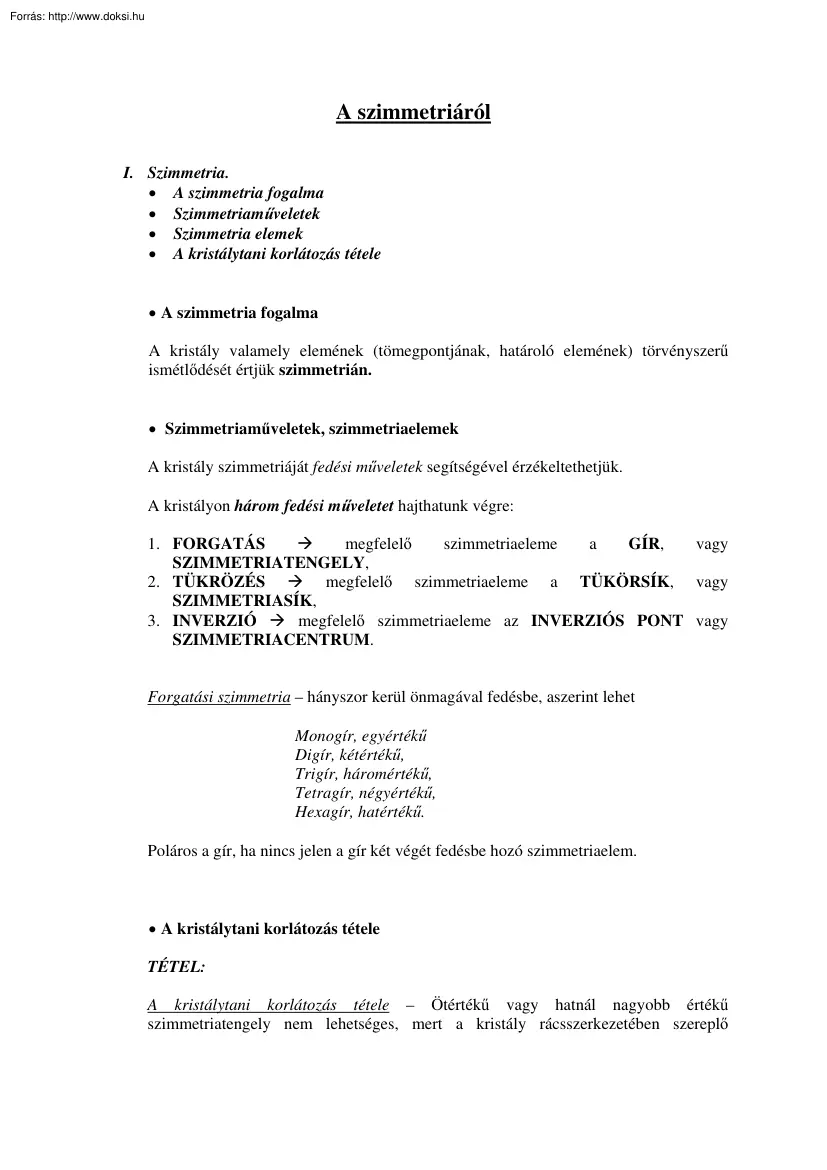 A szimmetriáról