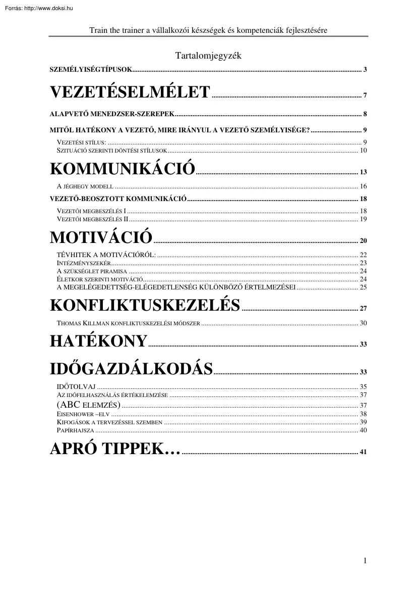 A vállalkozói készségek és kompetenciák fejlesztése