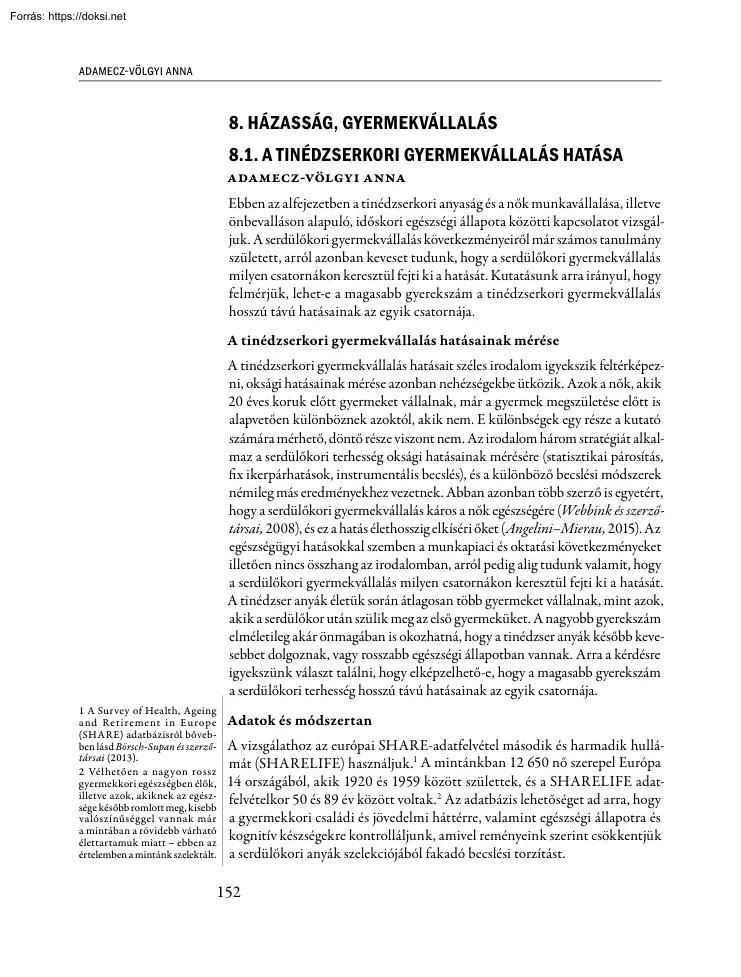 Adamecz-Völgyi Anna - Házasság, gyermekvállalás