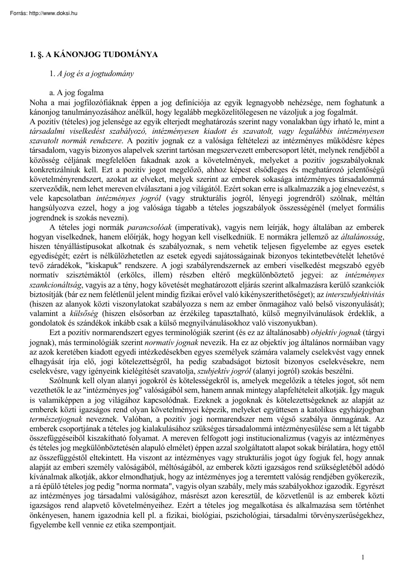 A kánonjog tudománya