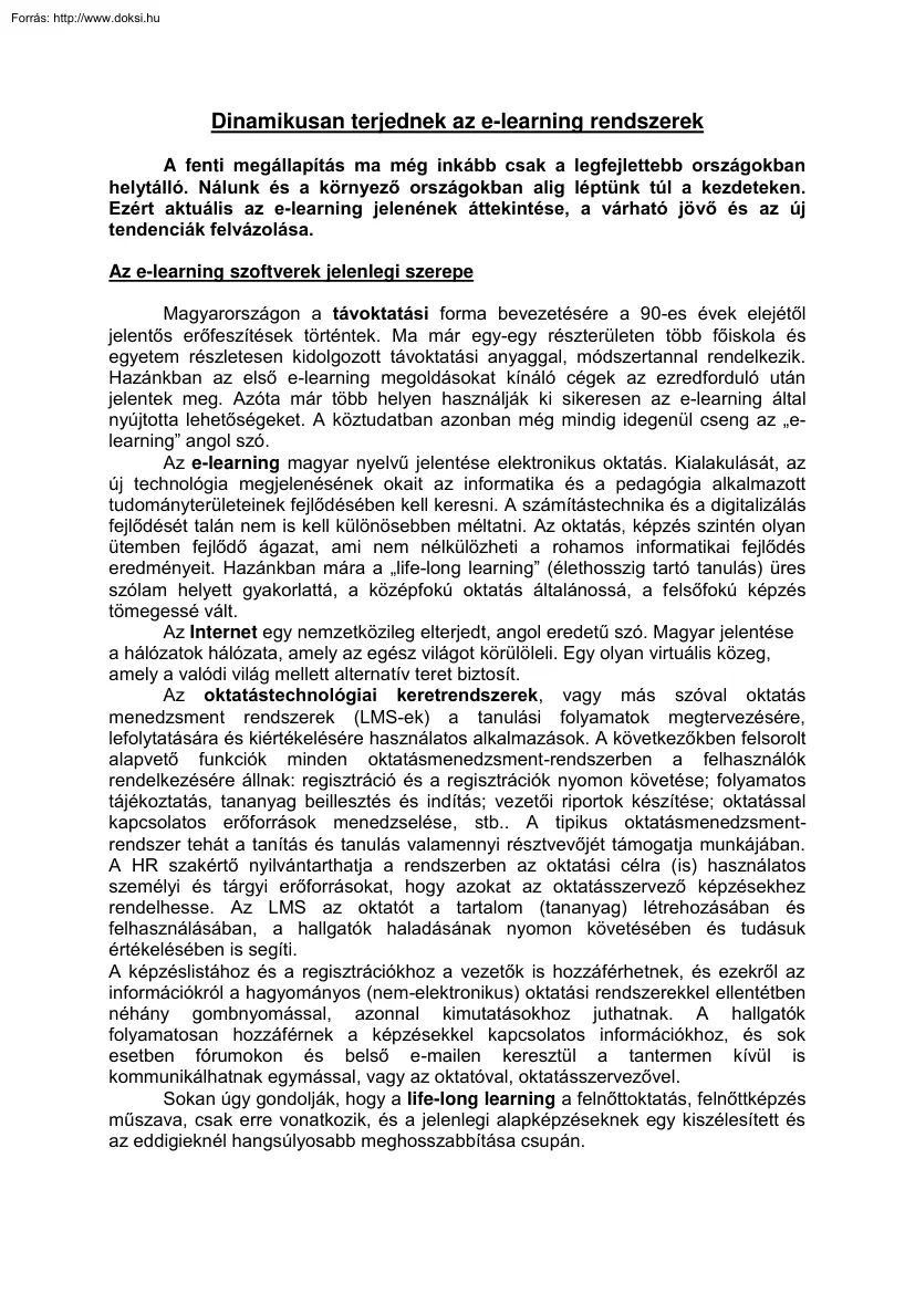 Fejér Tamás - Dinamikusan terjednek az e-learning rendszerek