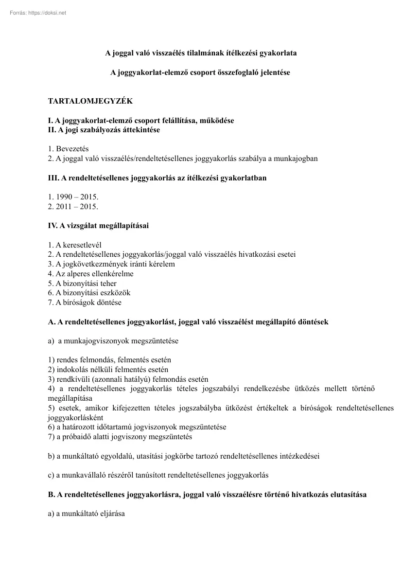 A joggal való visszaélés tilalmának ítélkezési gyakorlata