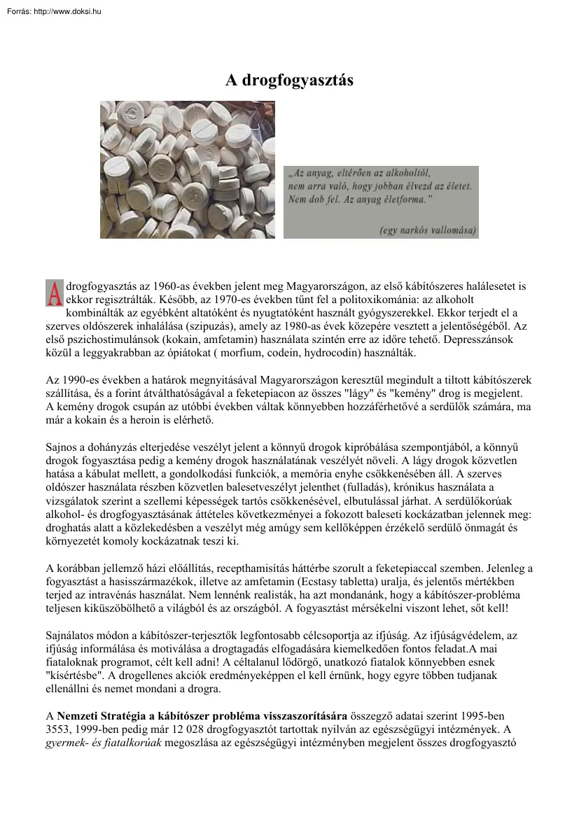 A drogfogyasztás