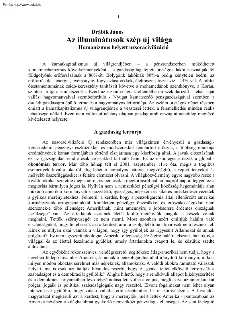 Drábik János - Az illuminátusok szép új világa