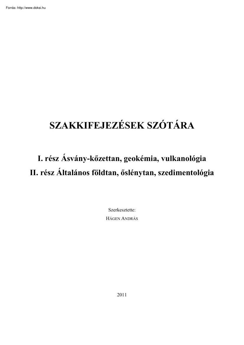 Hágen András - Szakkifejezések szótára