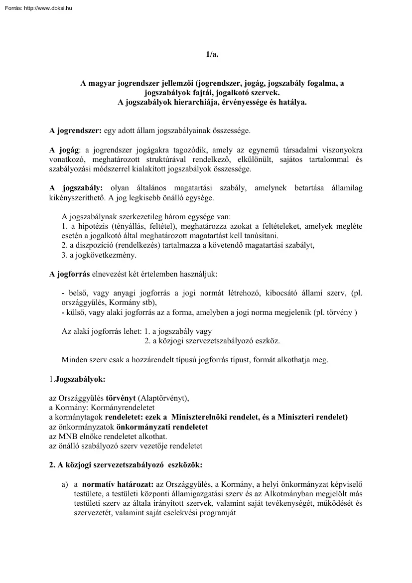 Kidolgozott jog tételek