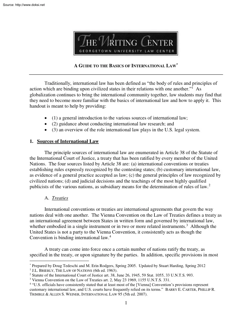 A Guide to the Basics of International Law