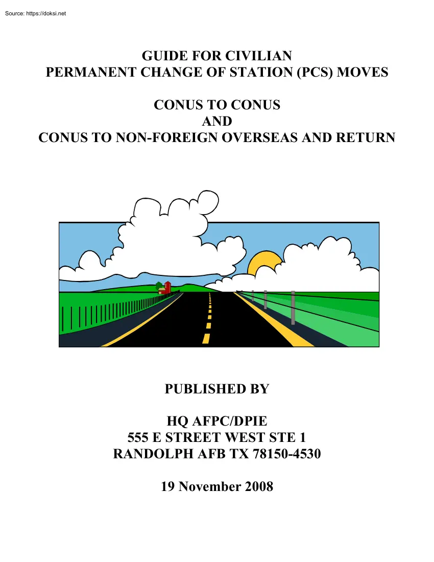 Guide for Civilian Permanent Change of Station Moves, Conus to Conus and Conus to Non-Foreign