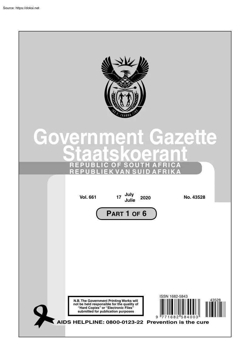 Government Gazette Staatskoerant