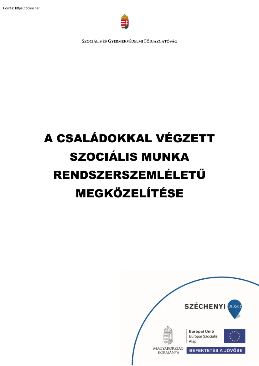 A családokkal végzett szociális munka rendszerszemléletű megközelítése