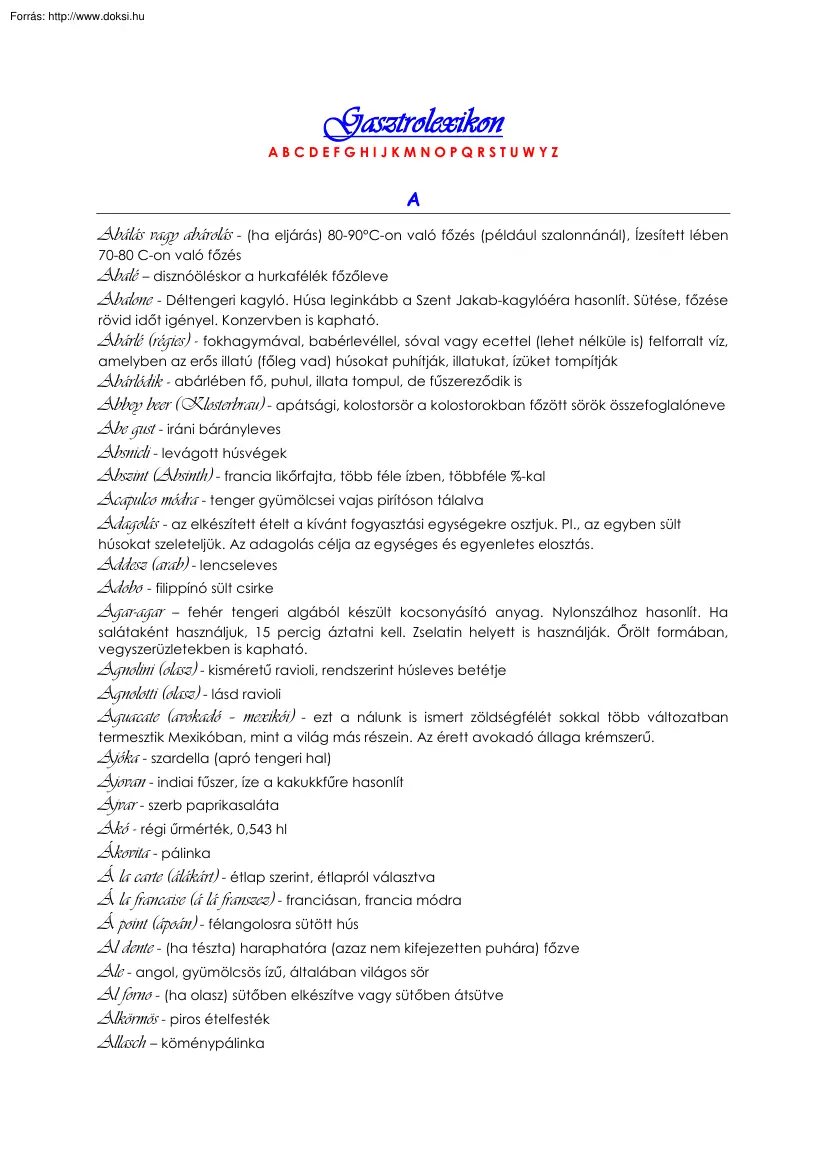 Gasztrolexikon