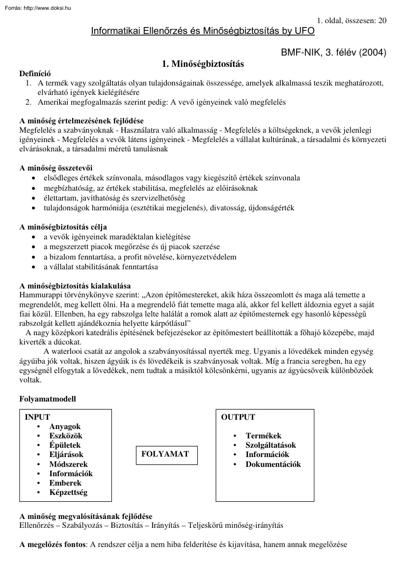Fábián Zoltán - Informatikai ellenőrzés, minőségbiztosítás