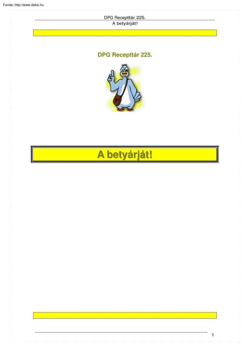 A betyárját, receptek