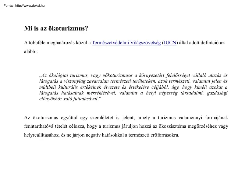 Mi az ökoturizmus