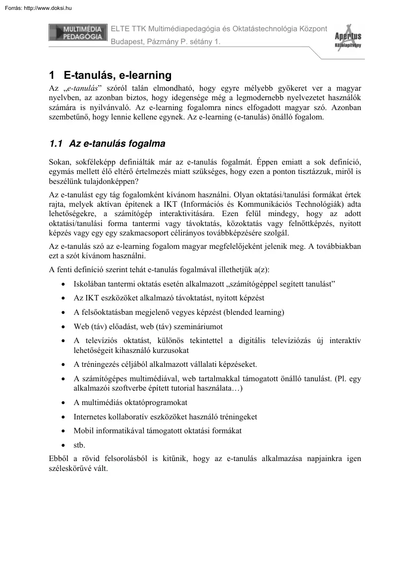 E-tanulás, e-learning