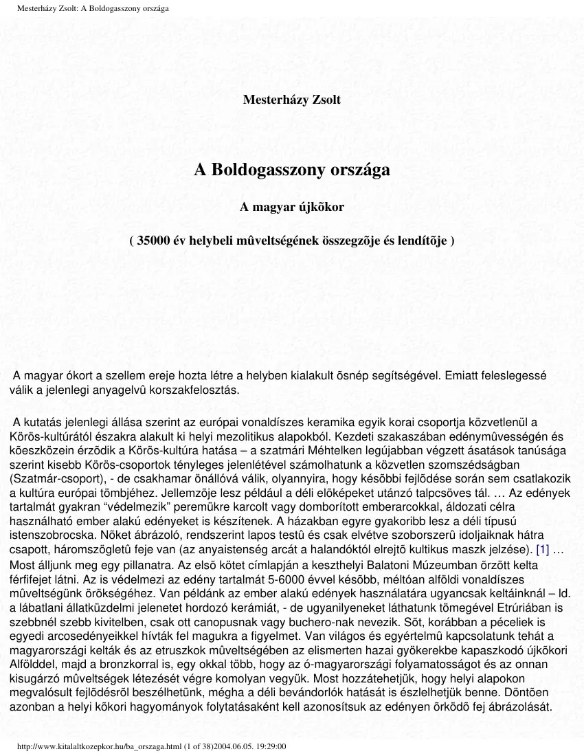 Mesterházy Zsolt - A Boldogasszony országa