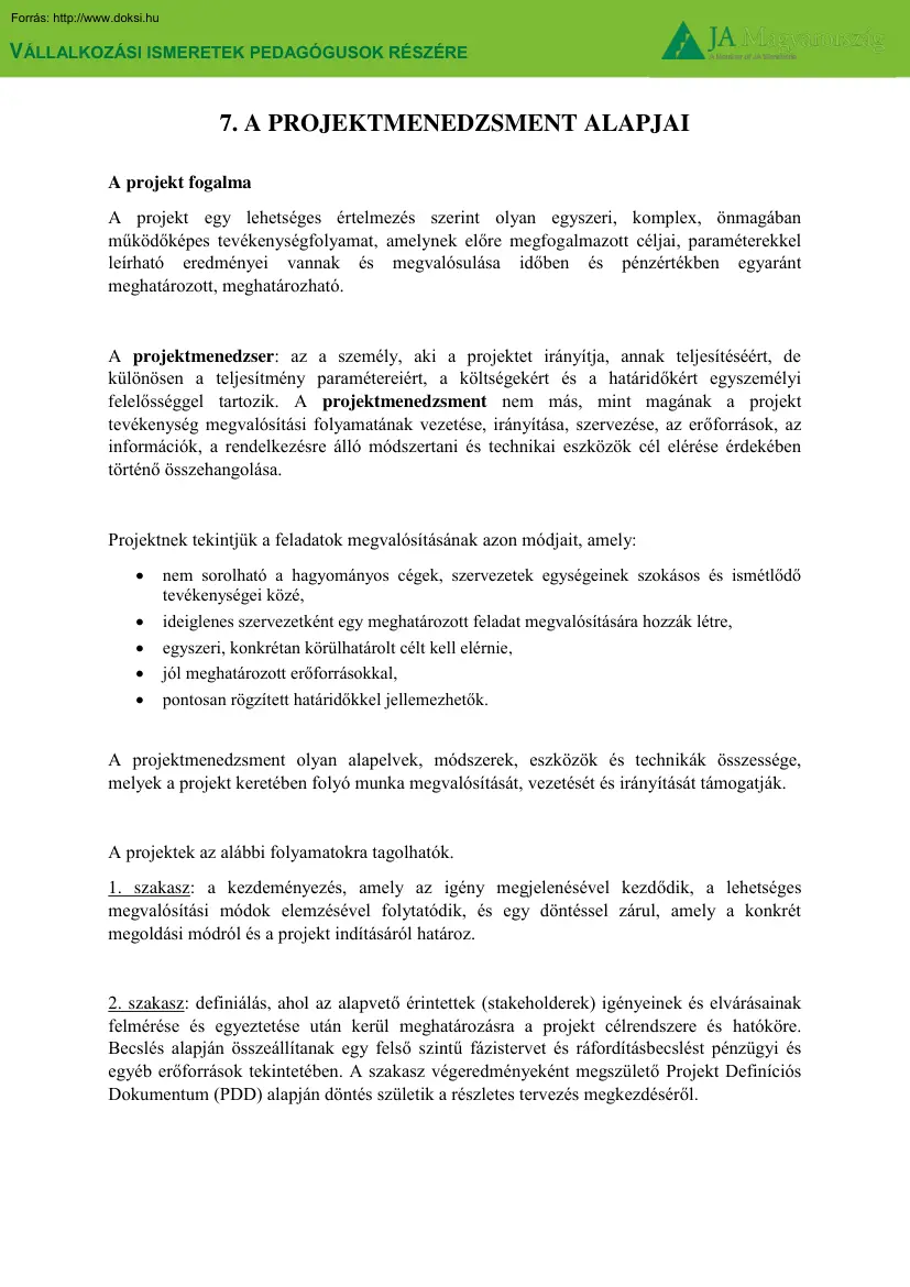 Kovács Ildikó - A projektmenedzsment alapjai