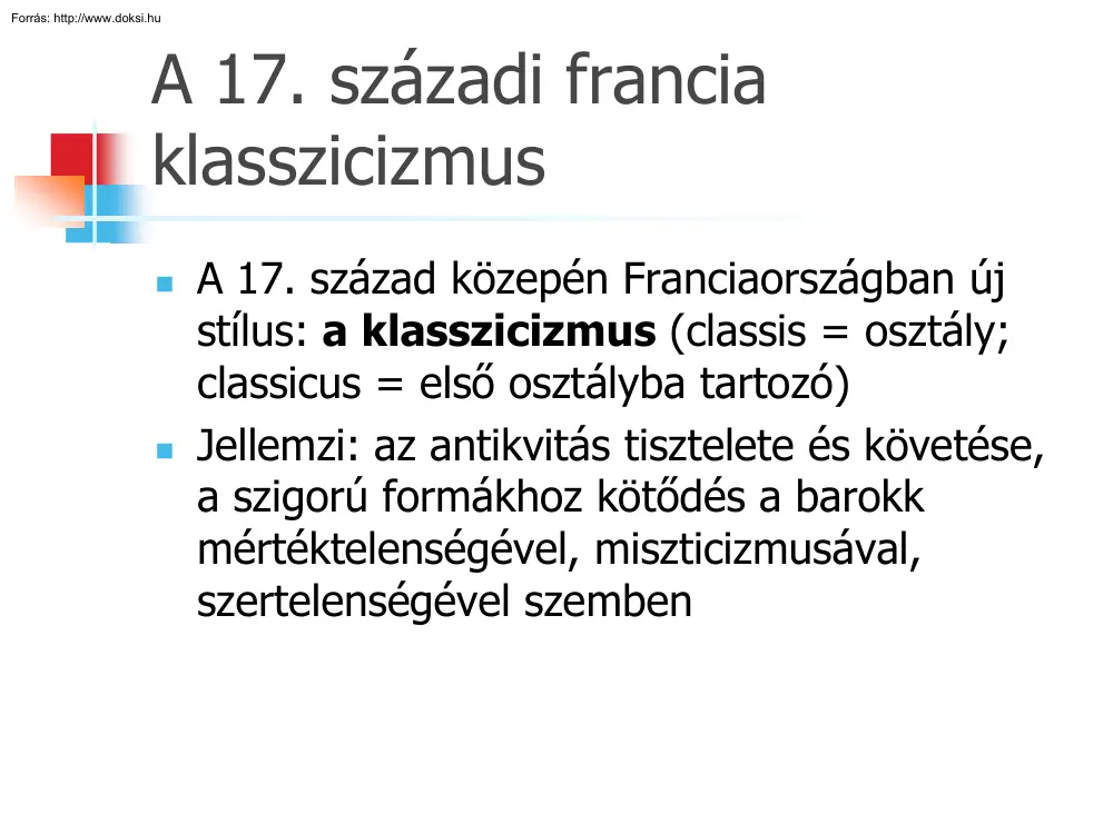 A 17. századi francia klasszicizmus