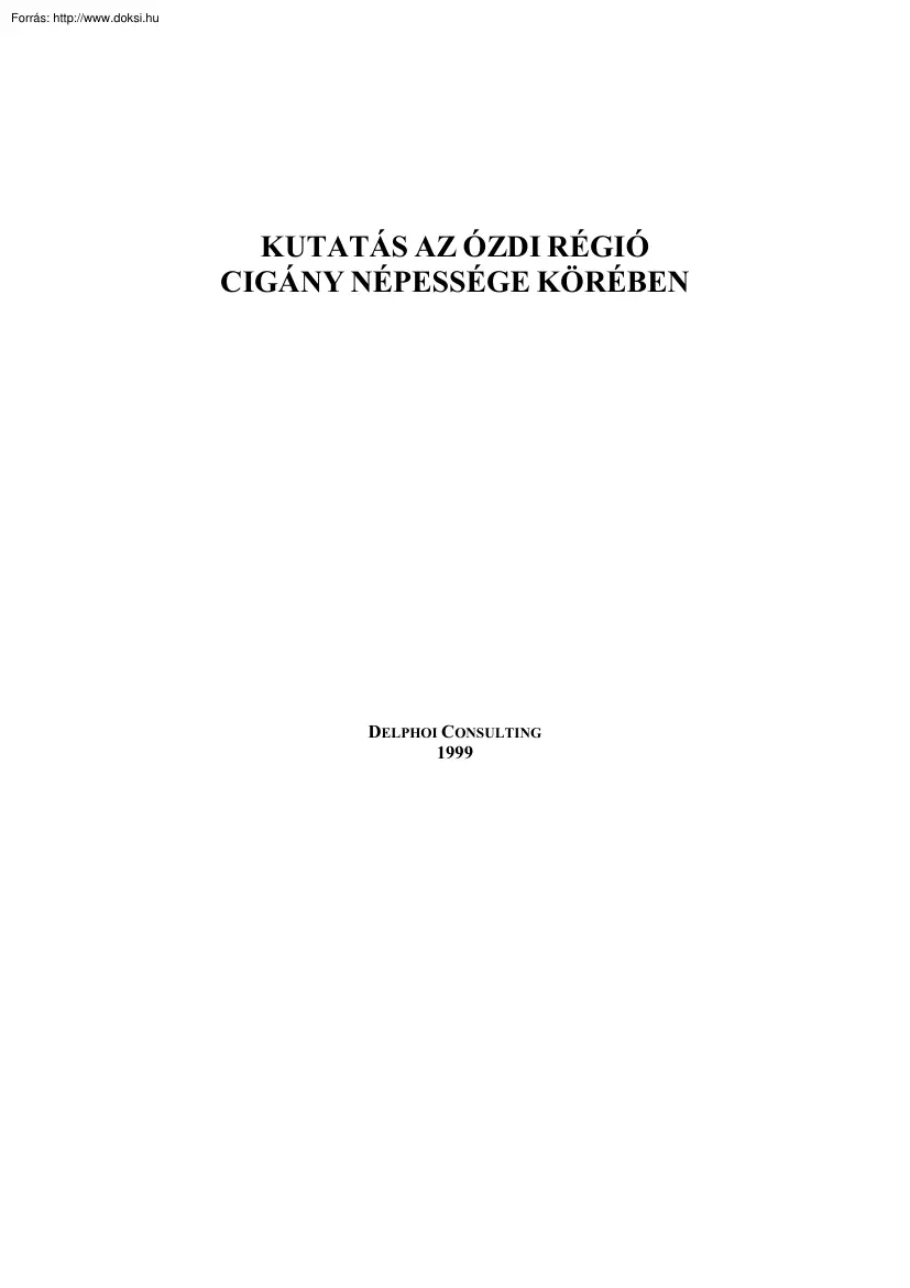 Kutatás az ózdi régió cigány népessége körében