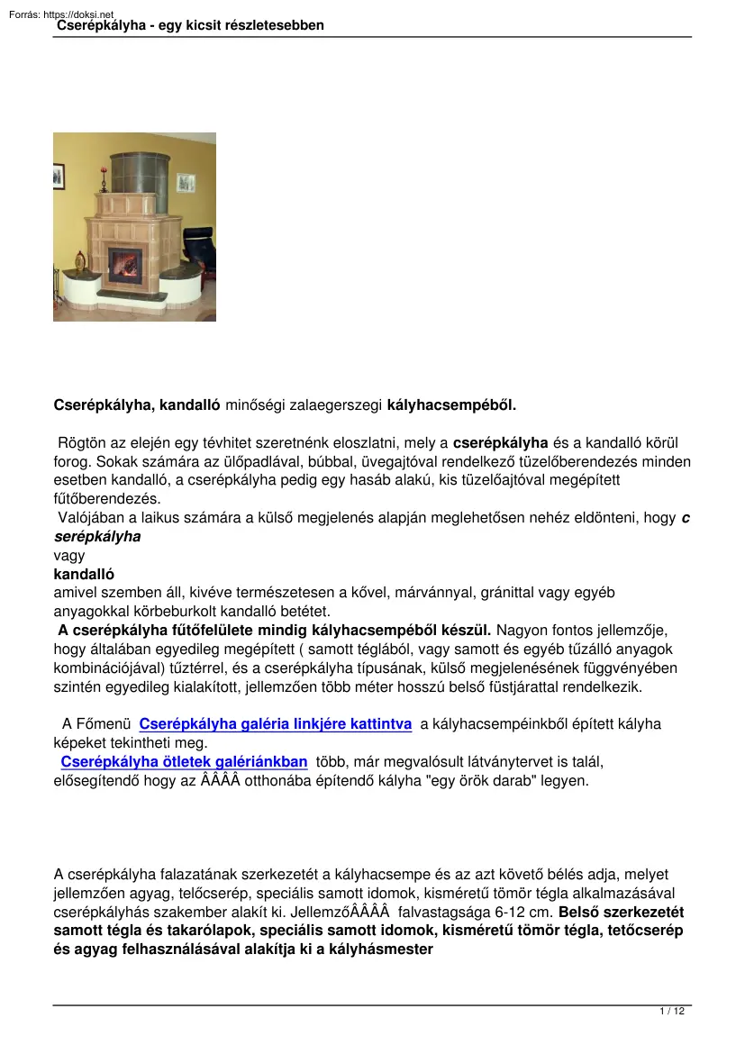 Cserépkályha, egy kicsit részletesebben