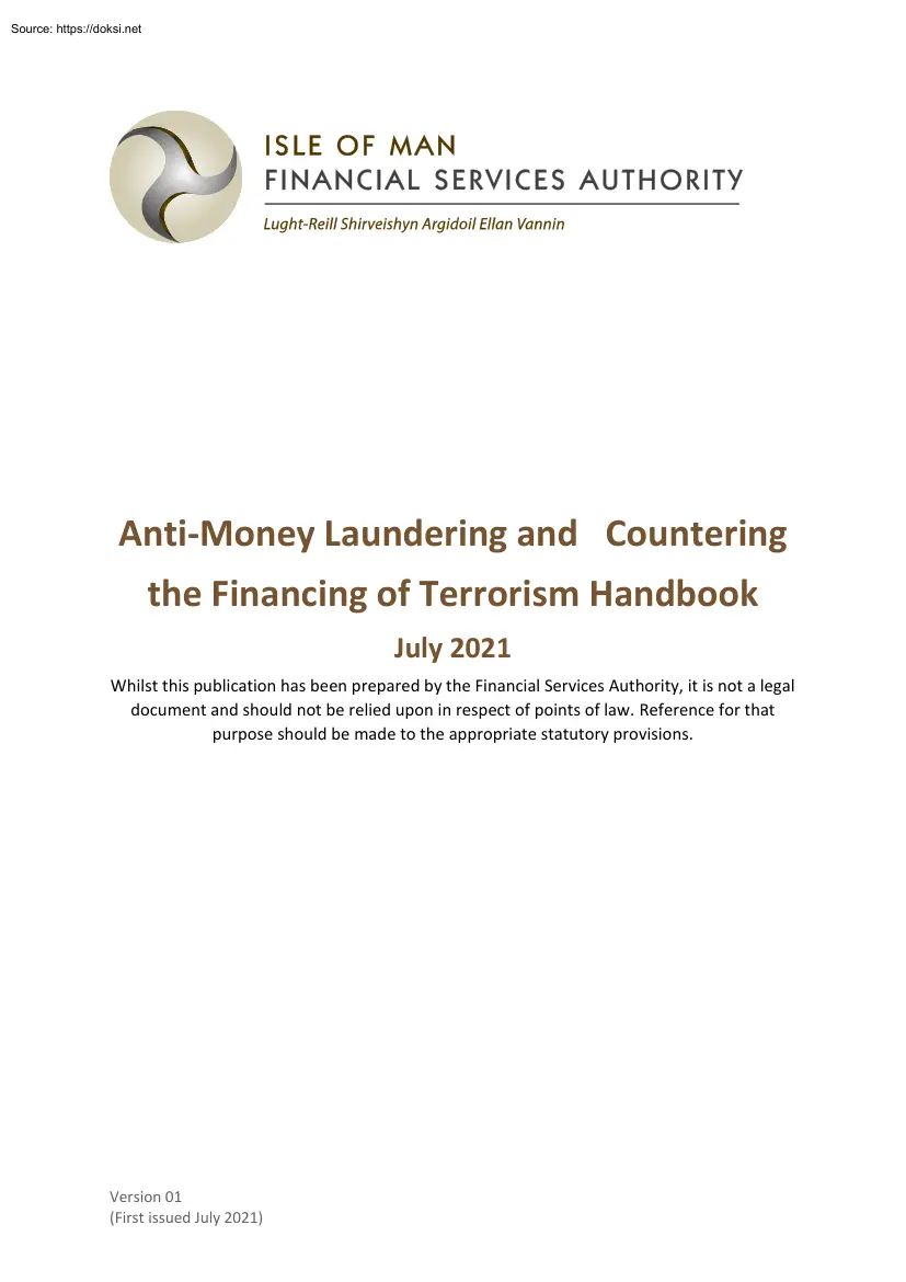 Anti Money Laundering and Countering the Financing of Terrorism Handbook