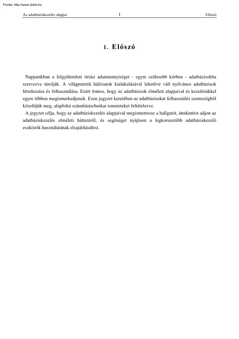 Az adatbázis-kezelés alapjai
