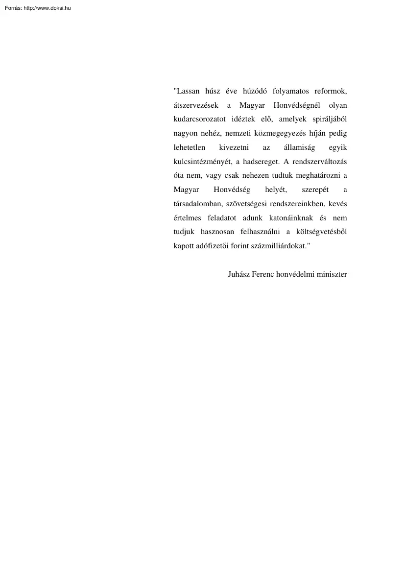 A magyar haderőről