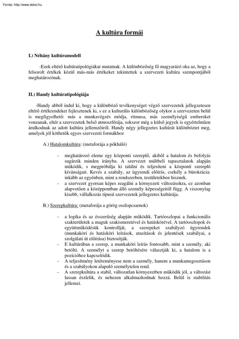 A kultúra formái
