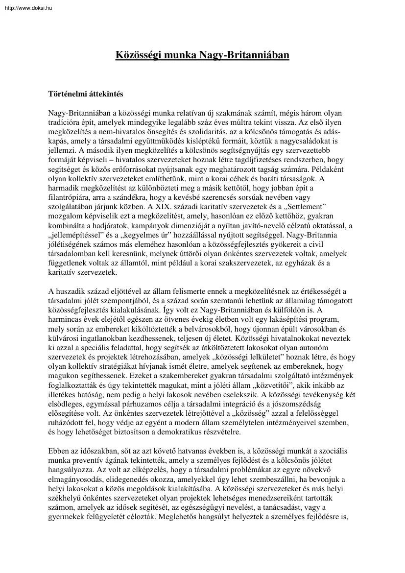 Alison Gilchrist - Közösségi munka Nagy-Britanniában