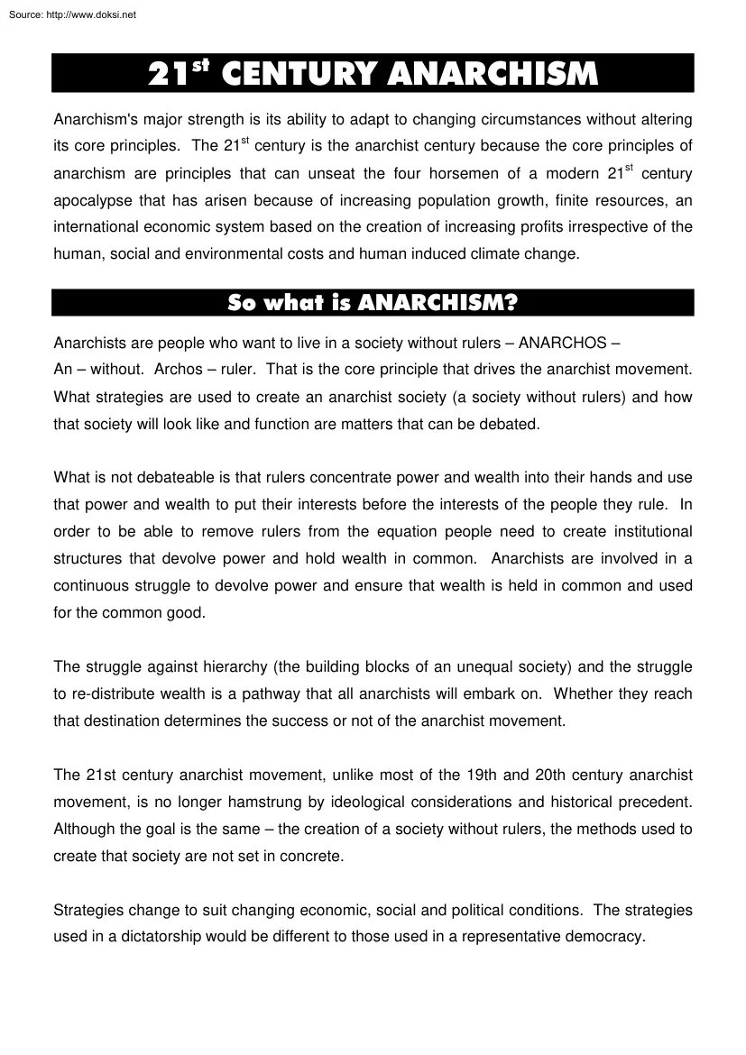 21st Century Anarchism