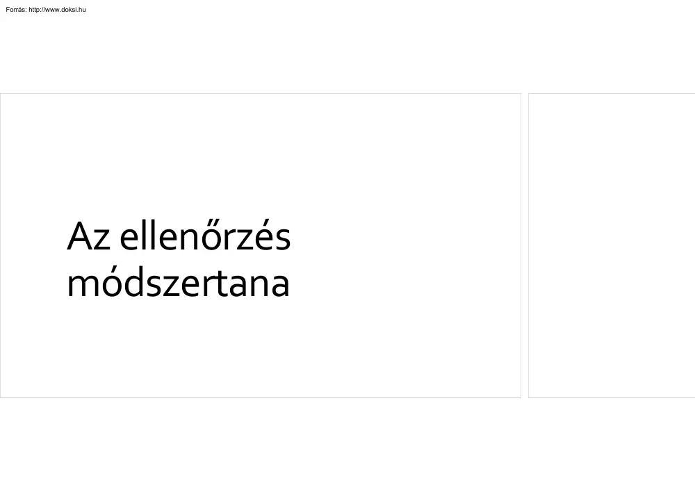 Az ellenőrzés módszertana