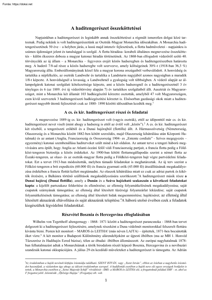A haditengerészet összeköttetései