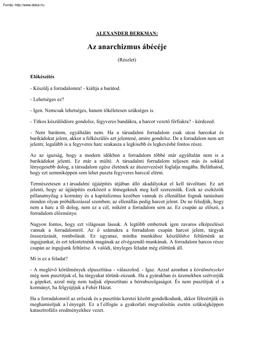 Alexander Berkman - Az anarchizmus ábécéje
