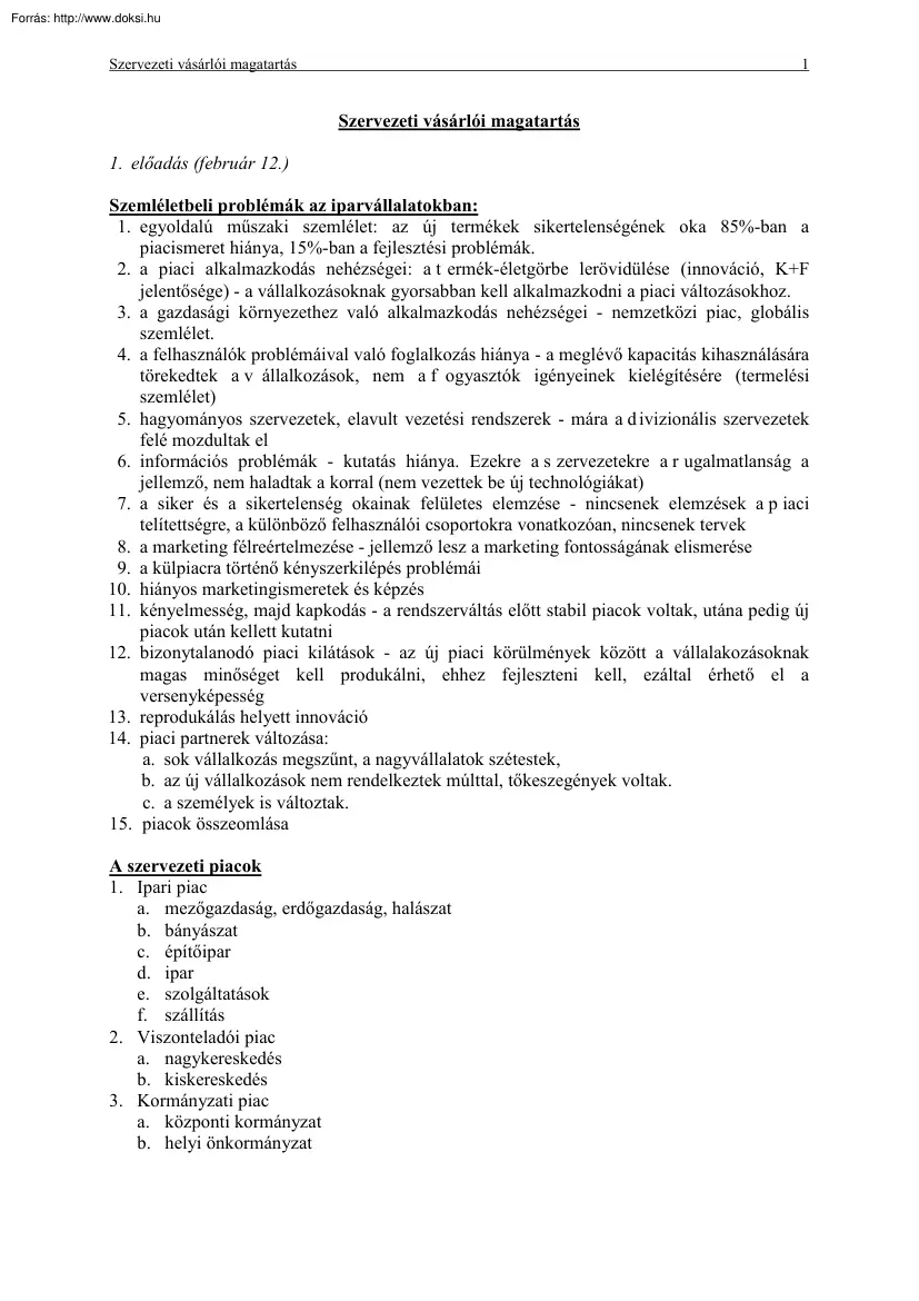 Szervezeti vásárlói magatartás