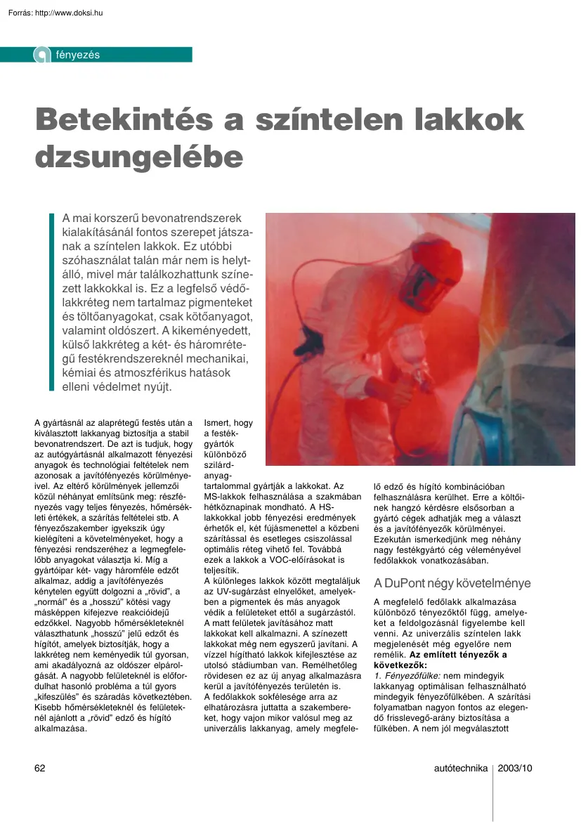 dr. Németh K. - Betekintés a színtelen lakkok dzsungelébe
