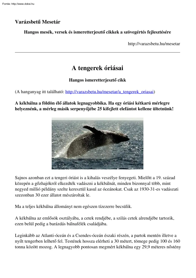 A tengerek óriásai