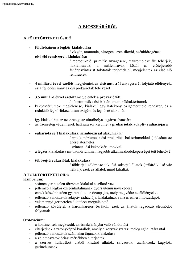 A bioszféráról