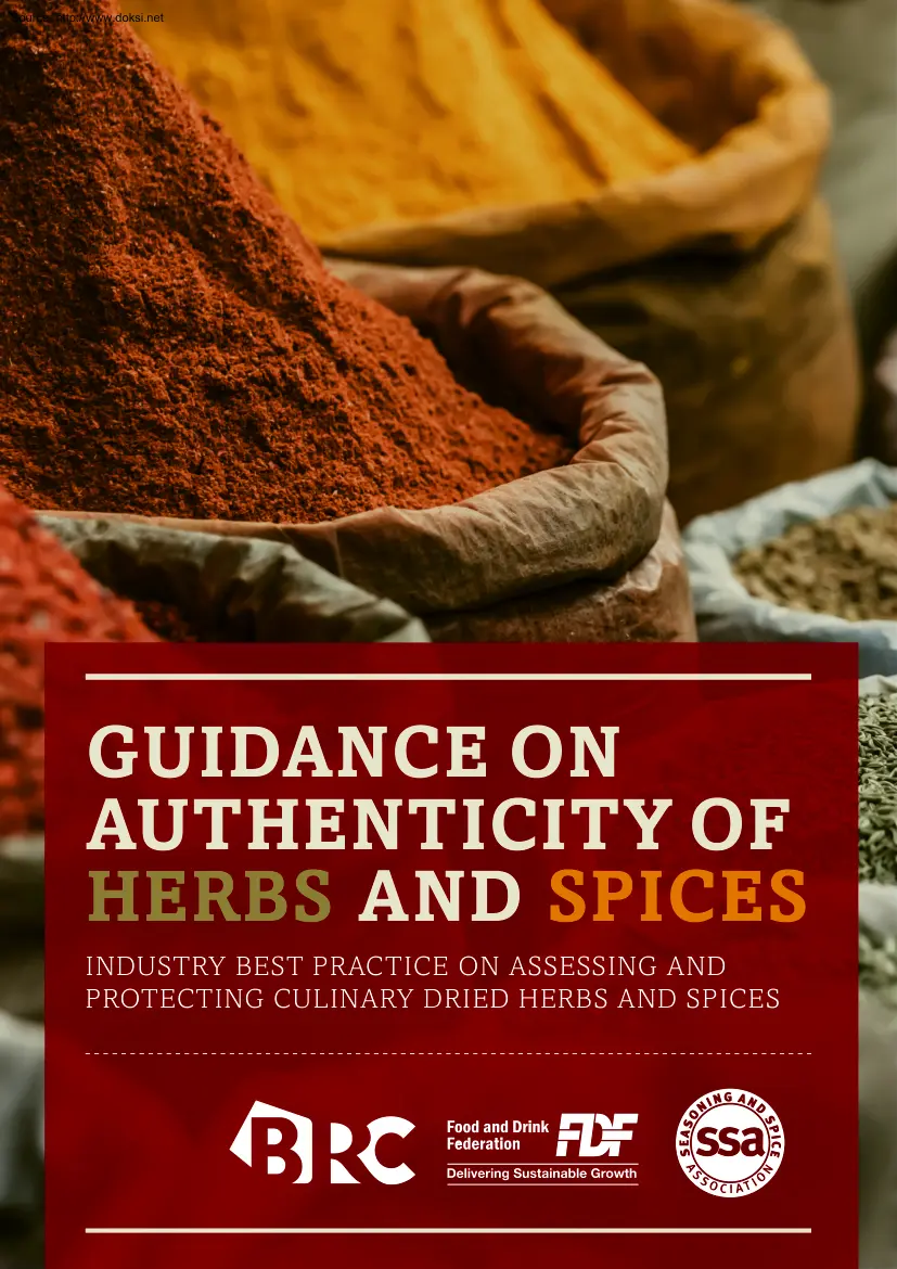 Guidance on Authenticity of Herbs and Spices