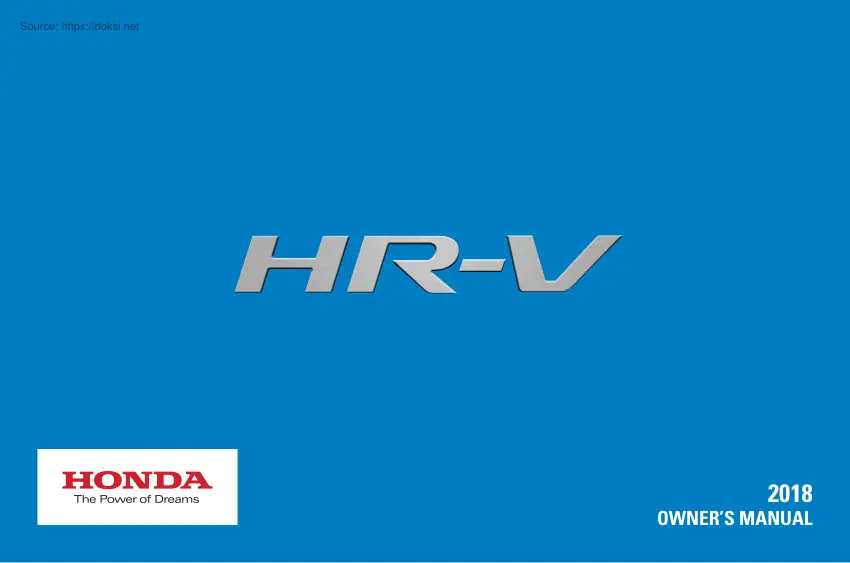 Honda HRV 2018, owners manual