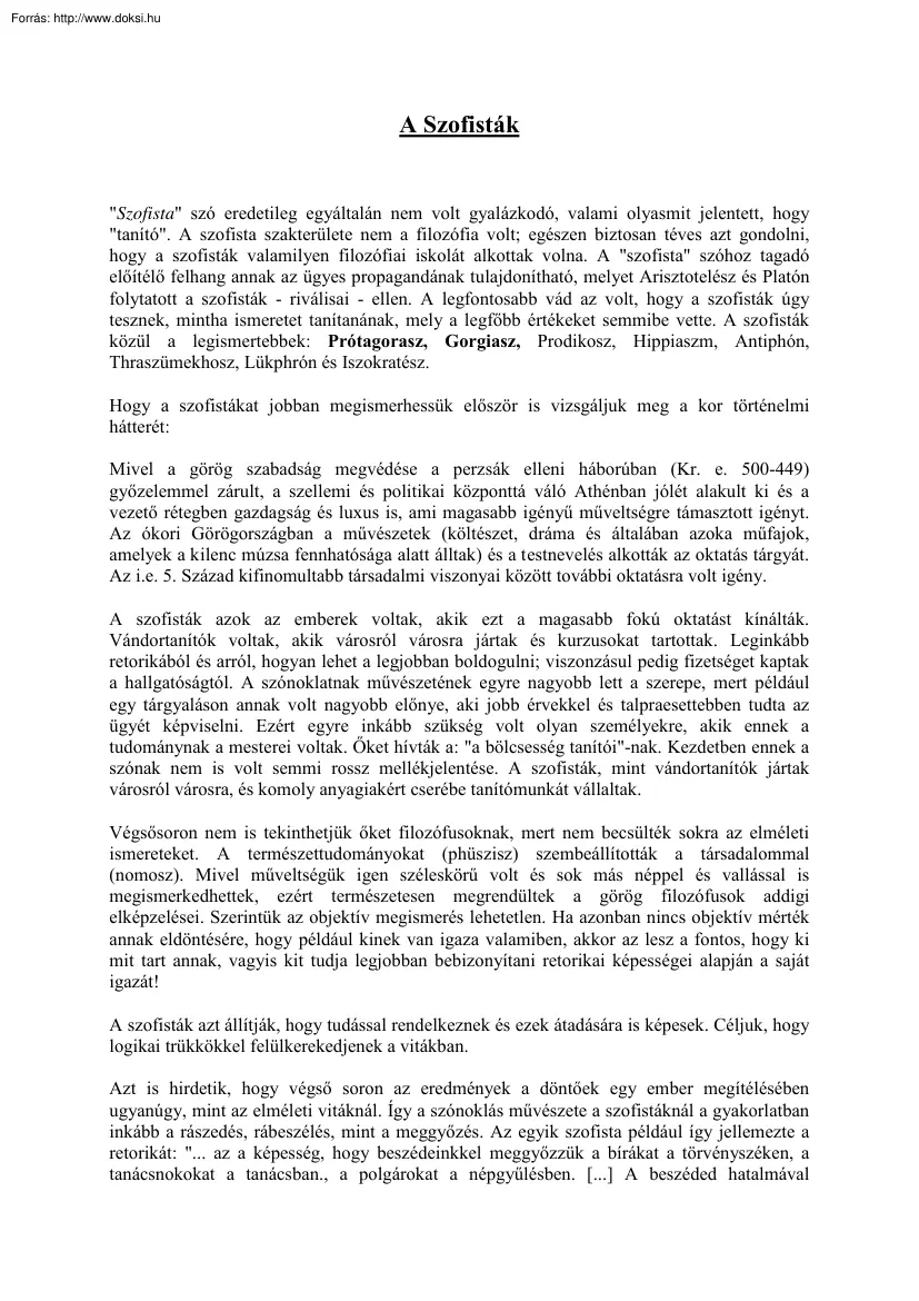 A szofisták
