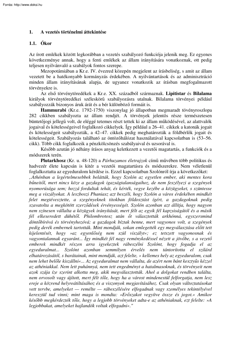 A vezetésről bővebben